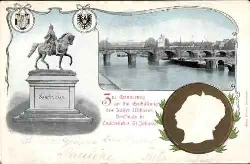 Präge Passepartout Ak Saarbrücken, Kaiser Wilhelm II., Auguste Viktoria