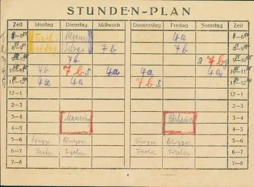 Stundenplan Studentenhaus München, Schreibwarenabteilung, Technische Hochschule