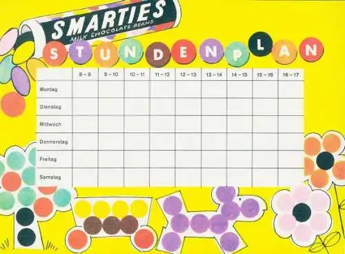 Stundenplan, Reklame Smarties