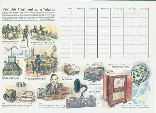 Stundenplan Von der Trommel zum Telstar, Nachrichten über Zeit und Raum