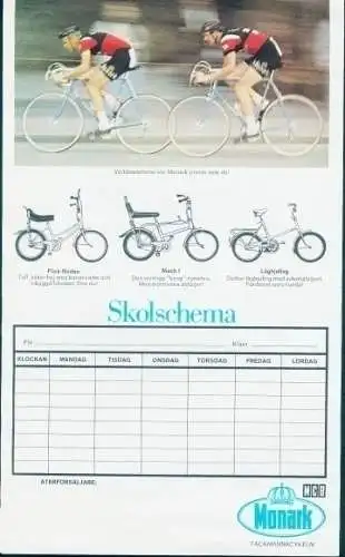 Stundenplan Reklame, Monark, Fahrräder