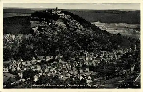 Ak Neustadt Breuberg im Odenwald, Burg Breuberg, Fliegeraufnahme