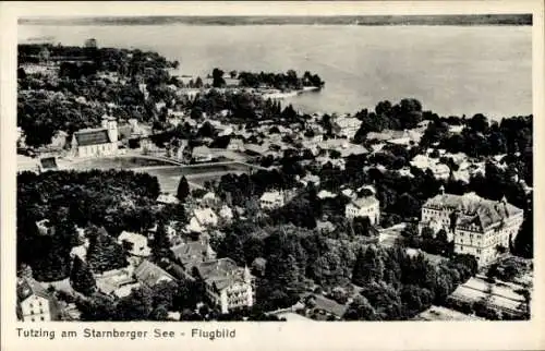 Ak Tutzing am Starnberger See Oberbayern, Fliegeraufnahme