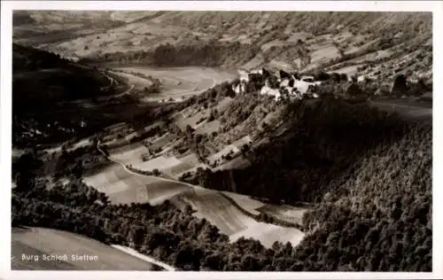 Ak Stetten am Kocher Künzelsau in Württemberg, Schloss Stetten, Fliegeraufnahme