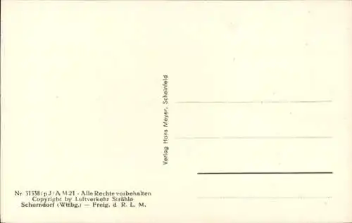 Ak Scheinfeld Mittelfranken, Fliegeraufnahme