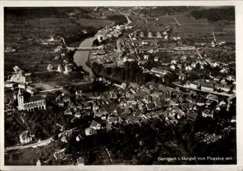 Ak Gernsbach im Murgtal Schwarzwald, Fliegeraufnahme