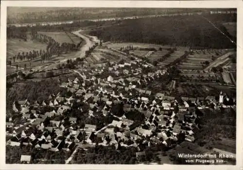 Ak Wintersdorf Rastatt im Schwarzwald, Fliegeraufnahme