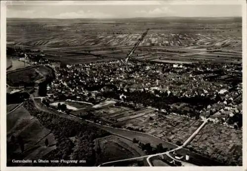 Ak Gernsheim am Rhein Hessen, Fliegeraufnahme