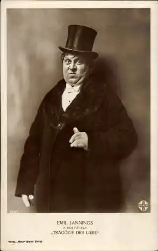 Ak Schauspieler Emil Jannings, in dem May Film Tragödie der Liebe, Portrait