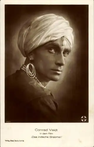 Ak Schauspieler Conrad Veidt, in dem Film Das indische Grabmal, Portrait