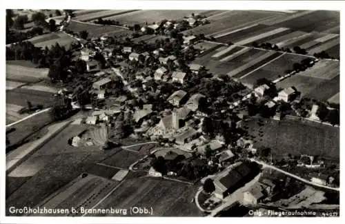 Ak Großholzhausen Raubling in Oberbayern, Fliegeraufnahme