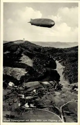 Ak Schweigmatt Raitbach Schopfheim in Baden, Fliegeraufnahme, Höhe Möhr, Zeppelin