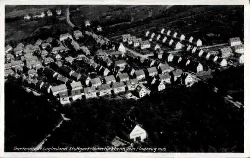Ak Untertürkheim Stuttgart in Württemberg, Gartenstadt Luginsland, Fliegeraufnahme