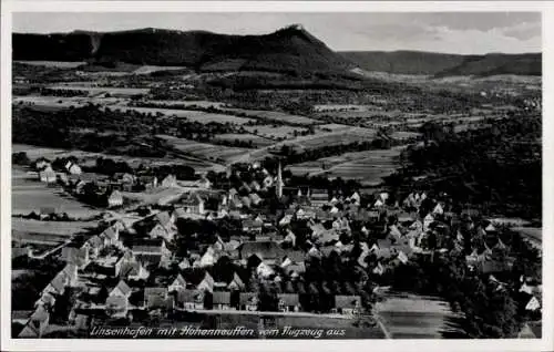 Ak Linsenhofen Frickenhausen in Württemberg, Hohenneuffen, Fliegeraufnahme