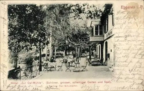 Ak Eppstein im Taunus, Hotel Zur Oel-Mühle, Terrasse, Garten