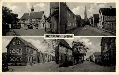 Ak Geinsheim Trebur am Rhein Hessen, Rathaus, Straße, Kirche, Gasthaus