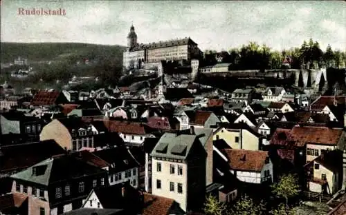 Ak Rudolstadt in Thüringen, Panorama, Schloss