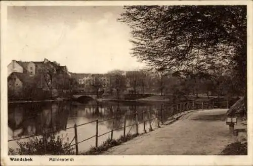 Ak Hamburg Wandsbek, Mühlenteich