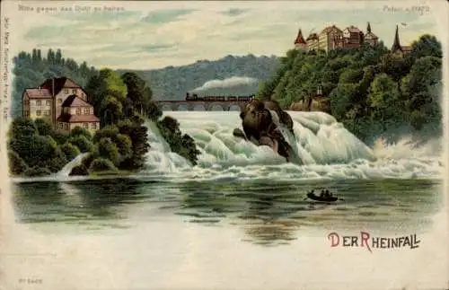 Halt gegen das Licht Litho Rheinfall Kanton Schaffhausen, Wasserfall