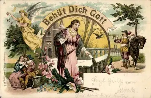 Litho Trompeter von Säckingen, Behüt Dich Gott