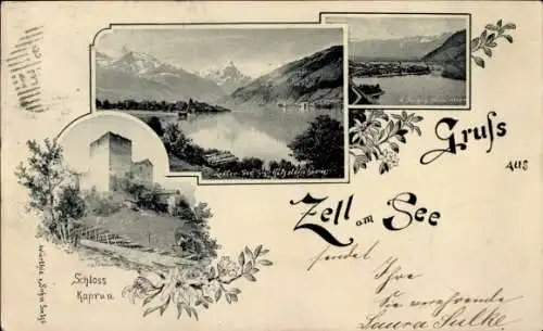 Ak Zell am See in Salzburg, Schloss Kaprun, Kitzstein, Landschaftspanorama