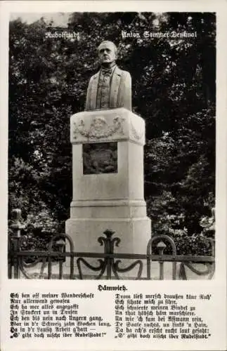 Ak Rudolstadt in Thüringen, Anton-Sommer-Denkmal