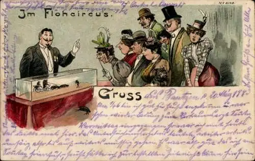 Litho Im Flohzirkus, kleine Kutsche