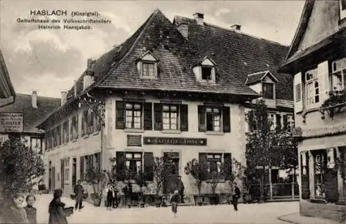 Ak Haslach im Kinzigtal Schwarzwald, Geburtshaus des Volksschriftstellers Heinrich Hansjakob