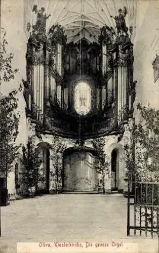 Ak Oliva Gdańsk Danzig, Klosterkirche, große Orgel