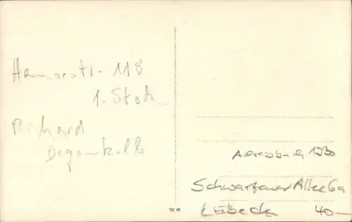 Foto Ak Hansestadt Lübeck, Wohnhaus Hansestraße 118, Richard Degenkolb, Schwartauer Allee 6a