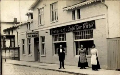 Foto Ak Ostseebad Travemünde Lübeck, Restaurant & Cafe Zur Rose