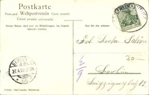 Ak Kuhbier Groß Pankow in der Prignitz, Kirche, Schulhaus, Pfarrhaus, Gehöft