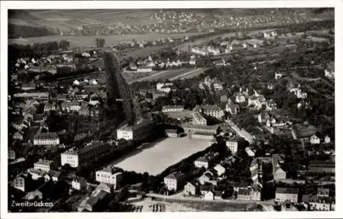 Ak Zweibrücken in der Pfalz, Fliegeraufnahme