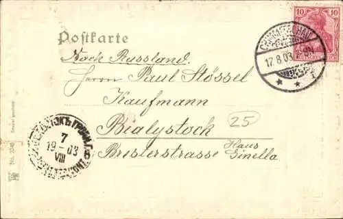 Präge Passepartout Ak Crimmitschau in Sachsen, Bismarckhain und Hospitalstraße