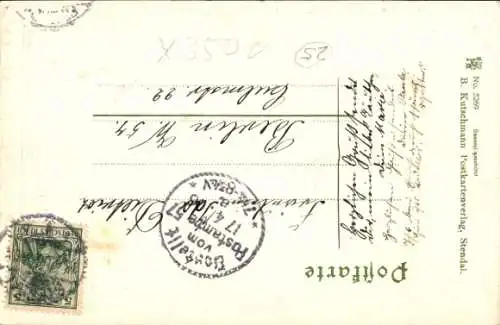 Präge Passepartout Ak Stendal in der Altmark, Gymnasium