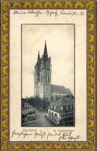 Präge Passepartout Ak Oschatz in Sachsen, Sankt Aegidienkirche