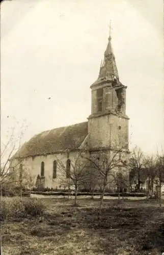 Foto Ak Bernwiller Bernweiler Elsass Haut Rhin, zerstörte Kirche, 1. WK