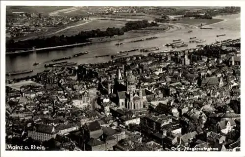 Ak Mainz am Rhein, Fliegeraufnahme