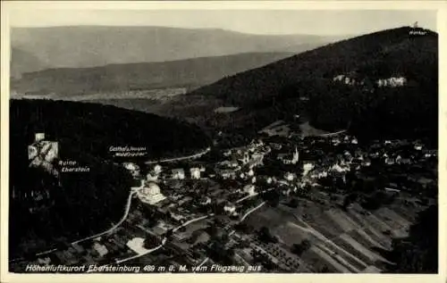 Ak Ebersteinburg Baden Baden am Schwarzwald, Fliegeraufnahme