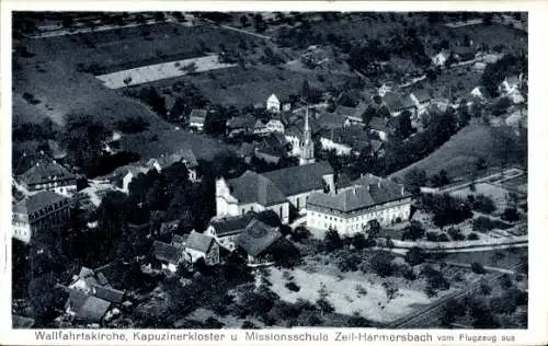 Ak Zell am Harmersbach Schwarzwald Baden, Fliegeraufnahme, Wallfahrtskirche, Kapuzinerkloster