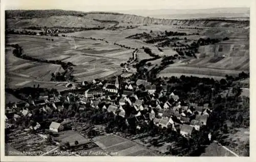 Ak Schwabbach Öhringen im Hohenlohekreis, Fliegeraufnahme