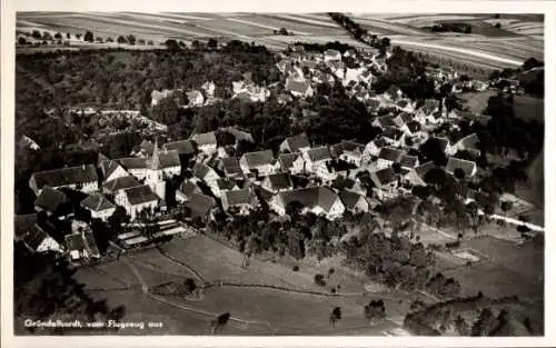 Ak Gründelhardt Frankenhardt Baden Württemberg, Fliegeraufnahme vom Ort