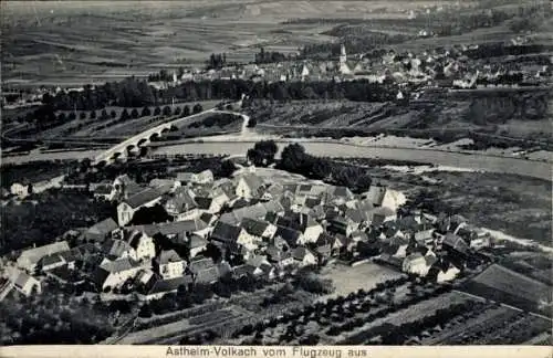 Ak Astheim Volkach in Unterfranken, Fliegeraufnahme