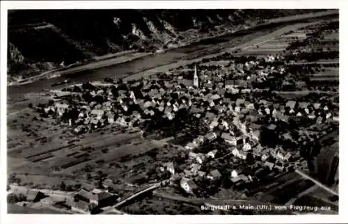 Ak Bürgstadt in Unterfranken, Main, Fliegeraufnahme