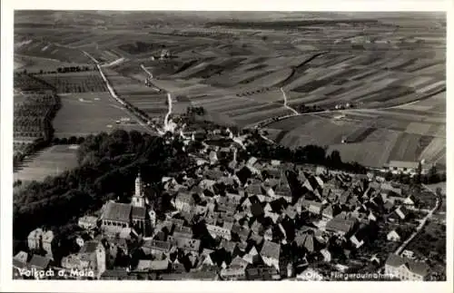 Ak Volkach am Main Unterfranken, Fliegeraufnahme