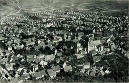 Ak Bürstadt in Hessen, Fliegeraufnahme