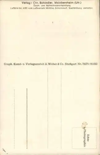 Ak Mainbernheim in Unterfranken, Fliegeraufnahme