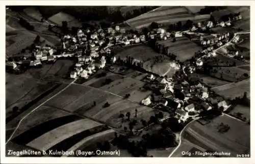 Ak Kulmbach in Oberfranken, Ziegelhütten, Brauerei Gaststätte Schweizerhof-Bräu, Fliegeraufnahme