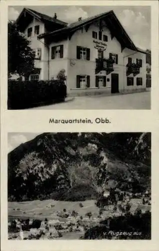 Ak Marquartstein im Chiemgau Oberbayern, Fliegeraufnahme, Gasthaus