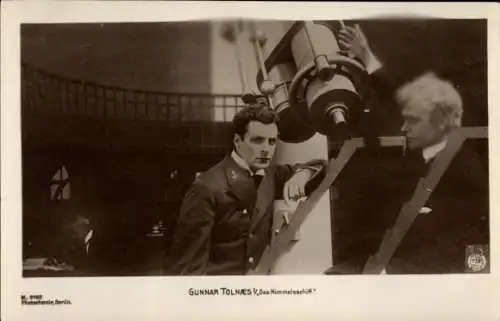 Ak Schauspieler Gunnar Tolnaes, Filmszene Das Himmelsschiff, Teleskop, PH Berlin K. 2162